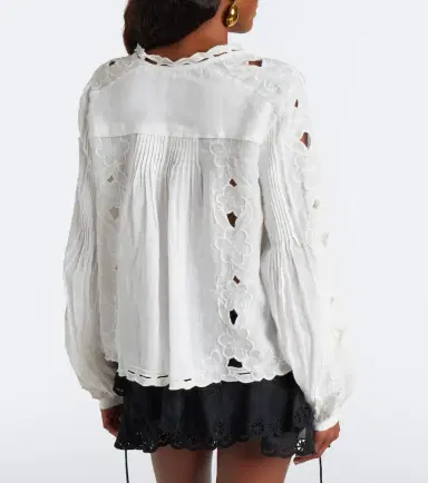 Isabel Marant Rubra broderie anglaise ramie blouse | Thumbnail 5