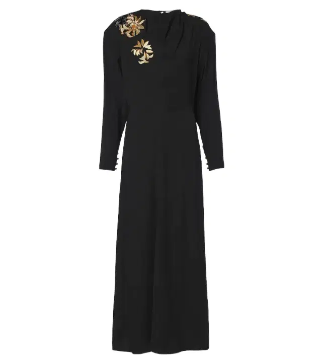 Samsha embellished crêpe maxi dress