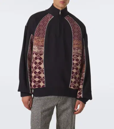 Dries Van Noten Cotton and wool half-zip sweater | Thumbnail 2