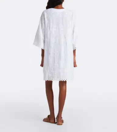 Eres Aigue-Marine embroidered linen minidress | Thumbnail 4
