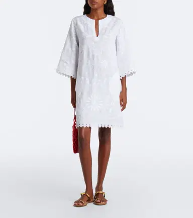 Eres Aigue-Marine embroidered linen minidress | Thumbnail 5