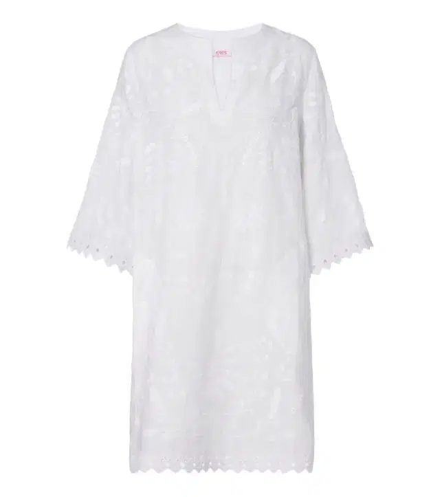 Aigue-Marine embroidered linen minidress