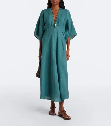 Eres Brilliance linen midi dress | Thumbnail 2 Eres Brilliance linen midi dress | Thumbnail 2