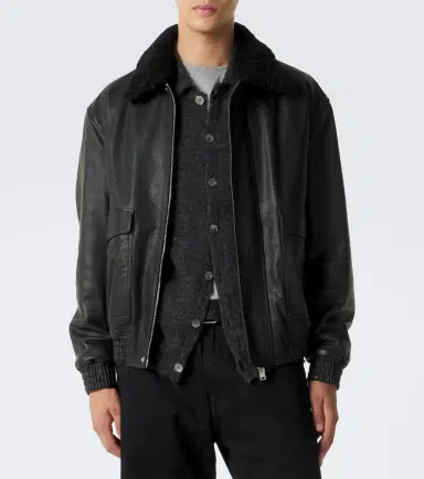 ARMA Bari teddy-trimmed leather blouson jacket | Thumbnail 4