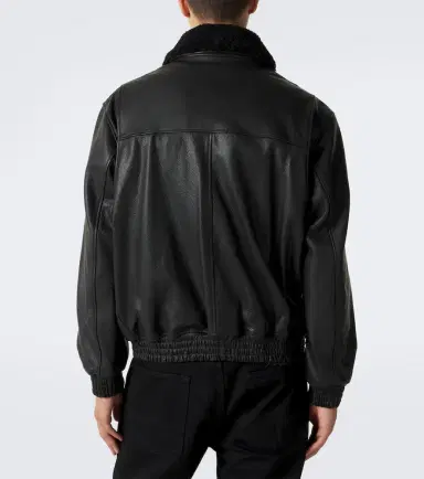 ARMA Bari teddy-trimmed leather blouson jacket | Thumbnail 8