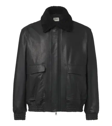 ARMA Bari teddy-trimmed leather blouson jacket | Thumbnail 1