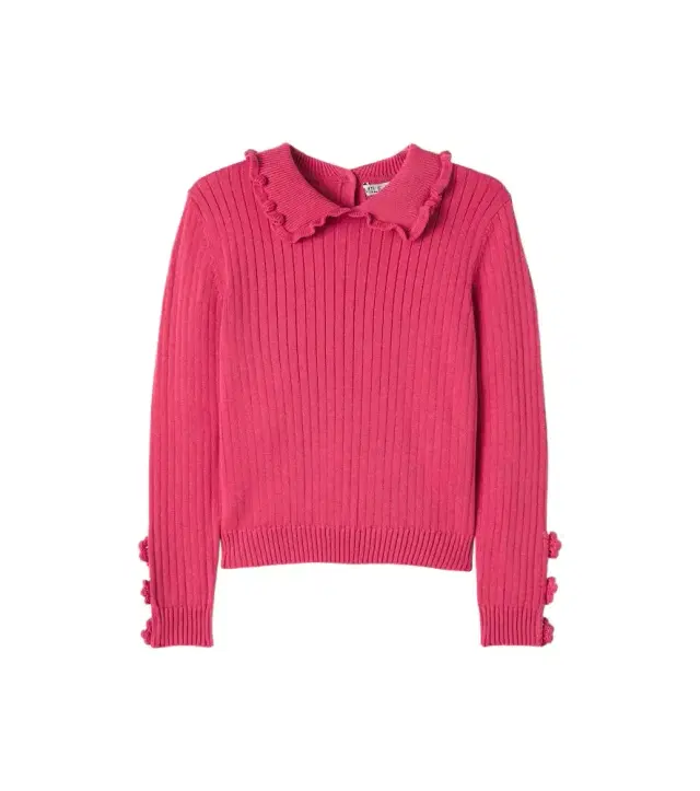 Emile et Ida Floral-appliqué ribbed-knit cotton sweater