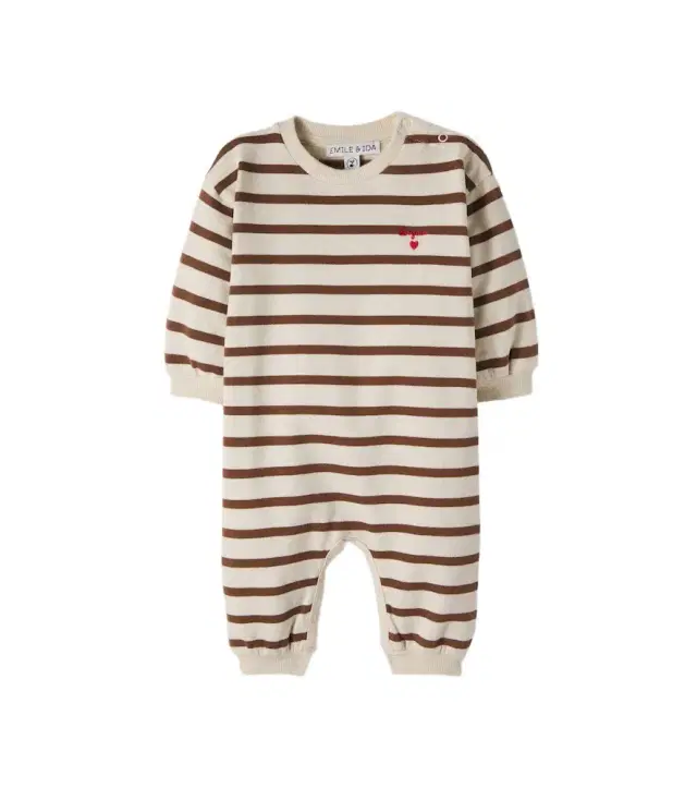 Emile et Ida Baby striped cotton onesie