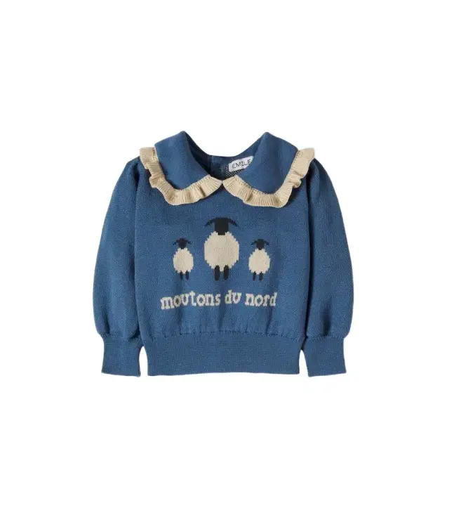 Emile et Ida Baby ruffled cotton jacquard sweater