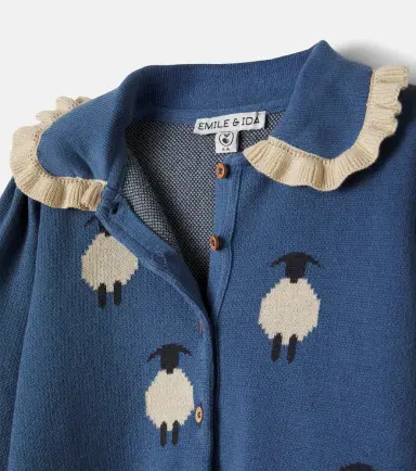Emile et Ida Jacquard ruffled cotton cardigan | Thumbnail 2