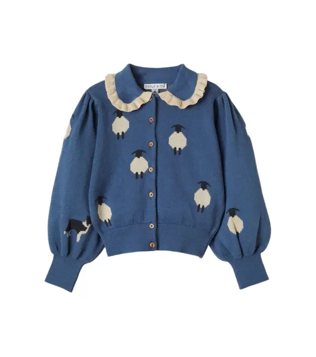 Emile et Ida Jacquard ruffled cotton cardigan