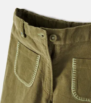 Emile et Ida Embroidered cotton velvet pants | Thumbnail 2