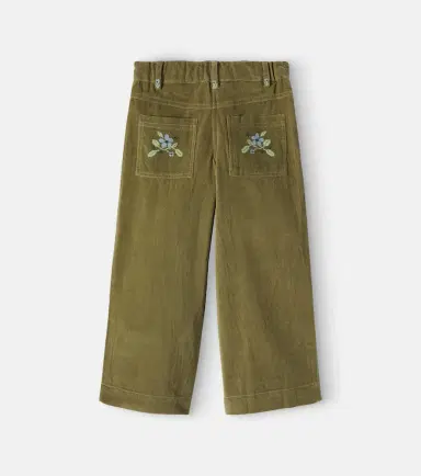 Emile et Ida Embroidered cotton velvet pants | Thumbnail 3