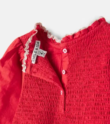 Emile et Ida Ruffled smocked cotton dress | Thumbnail 3