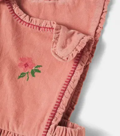 Emile et Ida Embroidered cotton velvet dress | Thumbnail 3