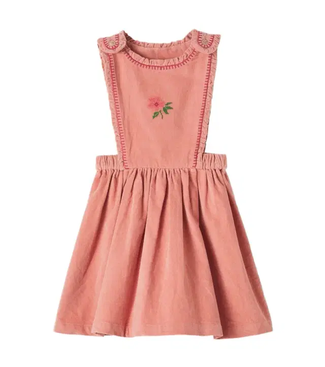 Emile et Ida Embroidered cotton velvet dress
