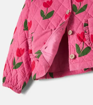 EMILE & IDA Floral quilted ruffled cotton corduroy jacket | Thumbnail 3