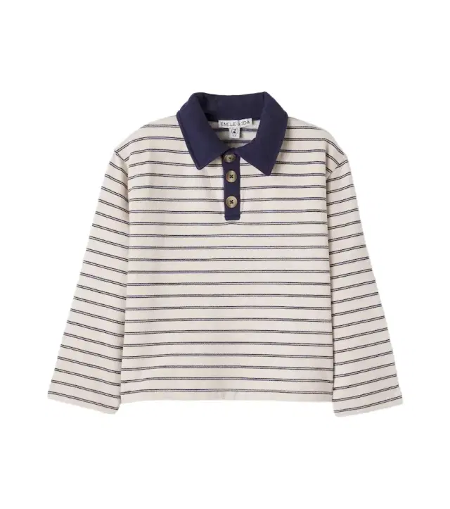 Emile et Ida Striped cotton polo shirt