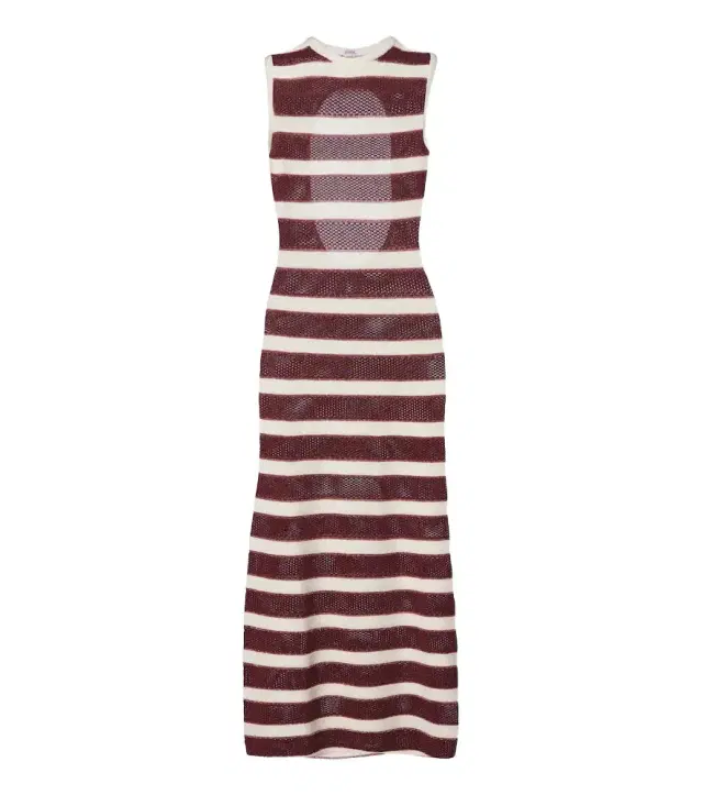Régulière striped cotton-blend midi dress