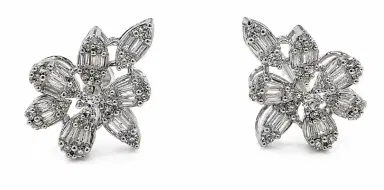 Wish Fine Jewelry 0.56ct Diamond 18K Gold Leaf Illusion Earrings | Thumbnail 1