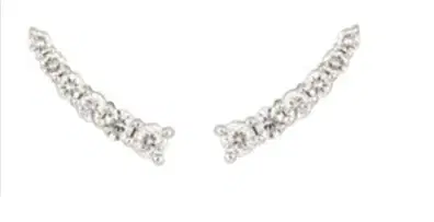 0.72ct Diamond 18K Gold Climber Earrings