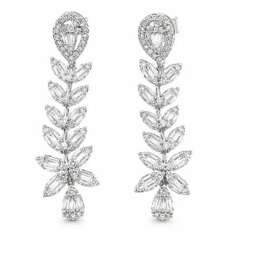 Wish Fine Jewelry 1.10ct Diamond 18K Gold Dangle Earrings