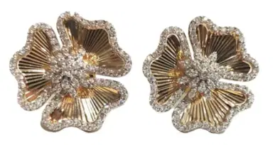 Wish Fine Jewelry 1.72ct Diamond 18K Gold Flower Earrings | Thumbnail 1 Wish Fine Jewelry 1.72ct Diamond 18K Gold Flower Earrings | Thumbnail 1