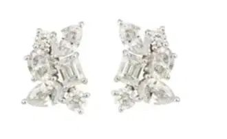 Wish Fine Jewelry 1.92ct Diamond 18K Gold Leaf Stud Earrings