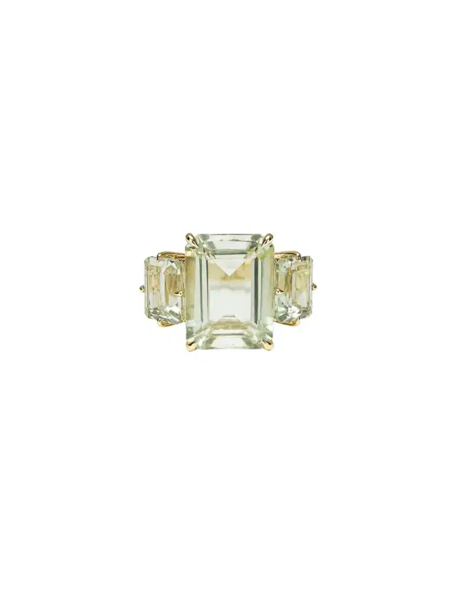 Wish Fine Jewelry 13.851ct Green Amethyst 18K Gold Ring