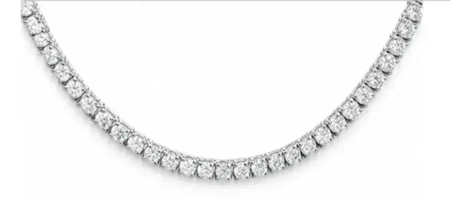 Wish Fine Jewelry 15.25ct Diamond 18K Gold Classic Tennis Necklace