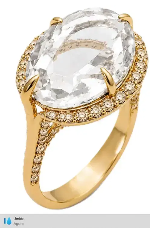 Wish Fine Jewelry 17.17ct Diamond White Topaz 18K Gold Cocktail Ring