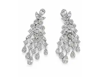 Wish Fine Jewelry 2.150ct Diamond 18K Gold Cascade Earrings | Thumbnail 1