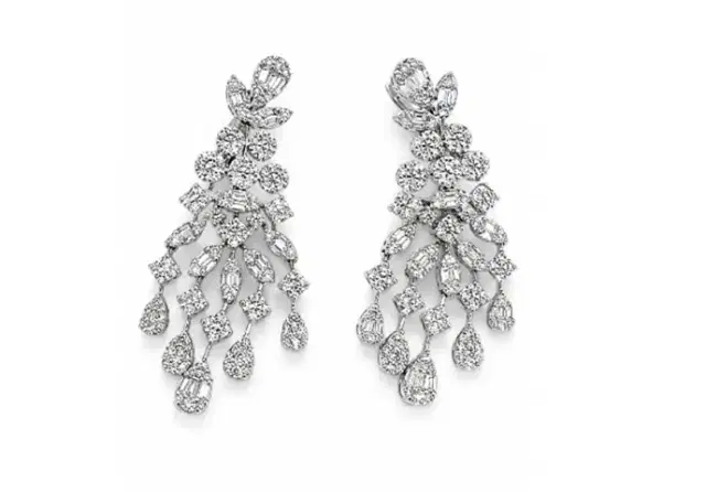 Wish Fine Jewelry 2.150ct Diamond 18K Gold Cascade Earrings