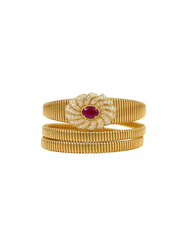 Wish Fine Jewelry 2.53ct Diamond Ruby 18K Gold Italy Bracelet