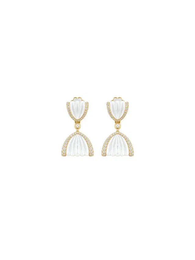 Wish Fine Jewelry 2.61ct Diamond Shell 18K Gold Drop Earrings