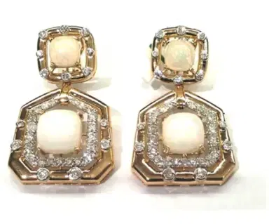 Wish Fine Jewelry 23.91ct Diamond 14K Gold Statement Earrings | Thumbnail 1