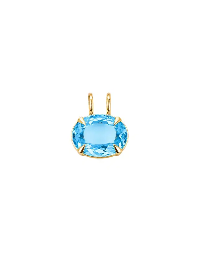 Wish Fine Jewelry 24.22ct Sky Blue Topaz 18K Gold Statement Pendant