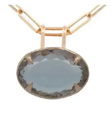 Wish Fine Jewelry 25.54ct White Topaz 18K Gold Oval Statement Pendant
