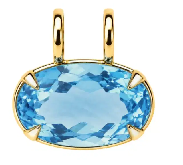 Wish Fine Jewelry 37.20ct Topaz 18K Gold Oval Statement Pendant