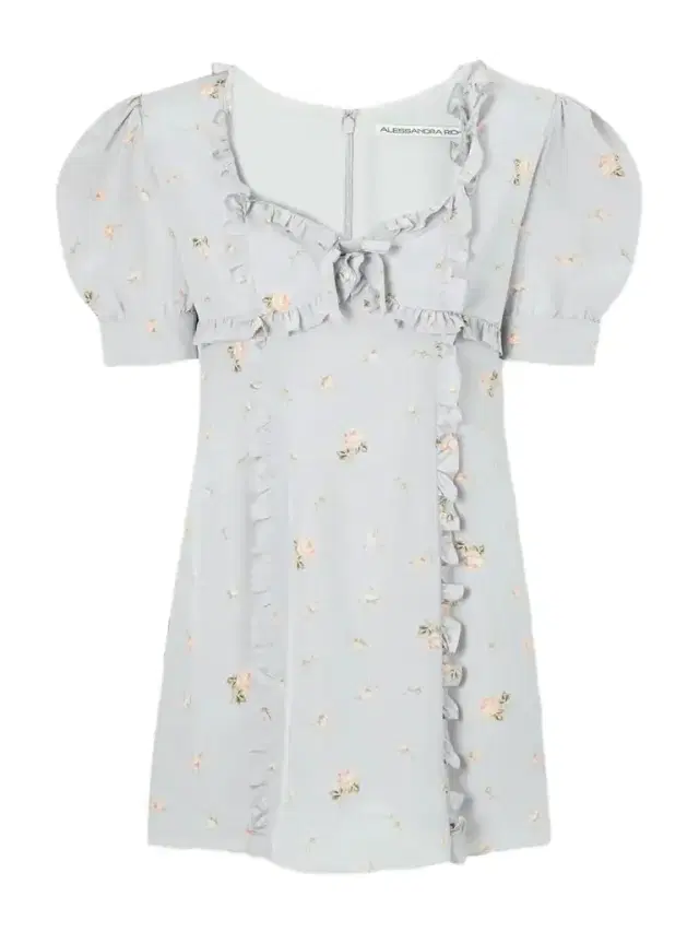 Alessandra Rich Floral-print Ruffle-trim Silk-crepe Mini Dress
