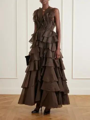 Aje Cleo Ruffled Tiered Organza Gown | Thumbnail 2 Aje Cleo Ruffled Tiered Organza Gown | Thumbnail 2