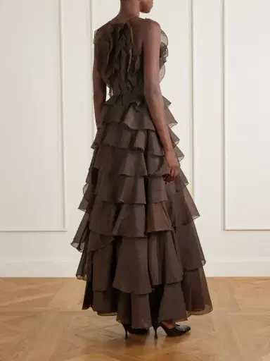 Aje Cleo Ruffled Tiered Organza Gown | Thumbnail 3 Aje Cleo Ruffled Tiered Organza Gown | Thumbnail 3