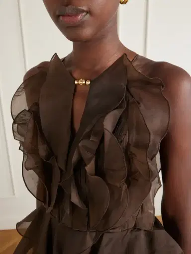 Aje Cleo Ruffled Tiered Organza Gown | Thumbnail 4 Aje Cleo Ruffled Tiered Organza Gown | Thumbnail 4