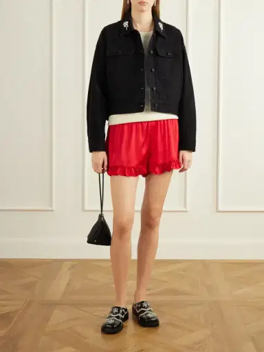 Simone Rocha Crystal-embellished Floral-print Denim Jacket | Thumbnail 2