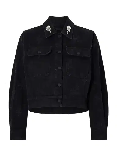 Simone Rocha Crystal-embellished Floral-print Denim Jacket | Thumbnail 1