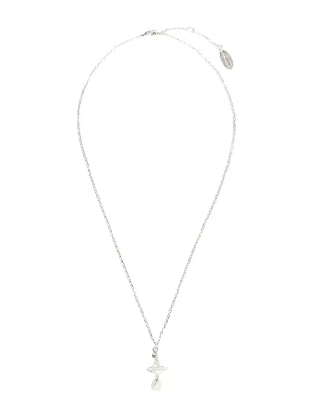 Vivienne Westwood Aleksa Orb-detailed Pearl-effect Silver-tone Necklace