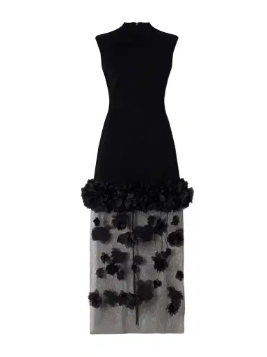 Aje Fleura Floral-trimmed Knit Midi Dress | Thumbnail 1