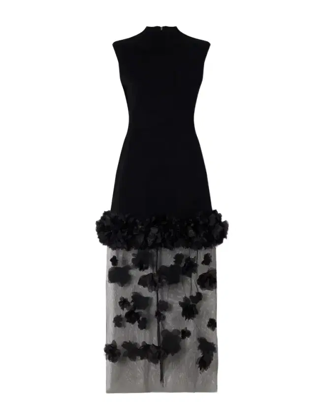Aje Fleura Floral-trimmed Knit Midi Dress