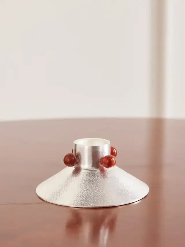 Natalia Criado + Vesper Voyage Axis Silver-plated And Stone Candle Holder