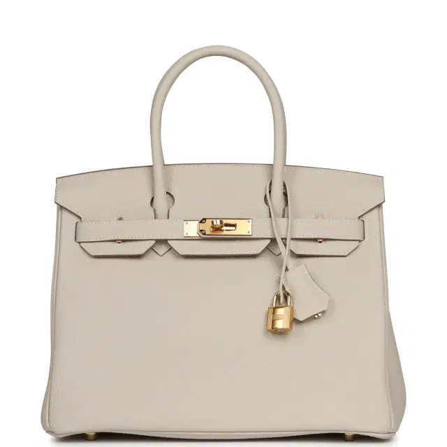 HERMÈS Hermes Birkin 30 Craie Togo Gold Hardware
